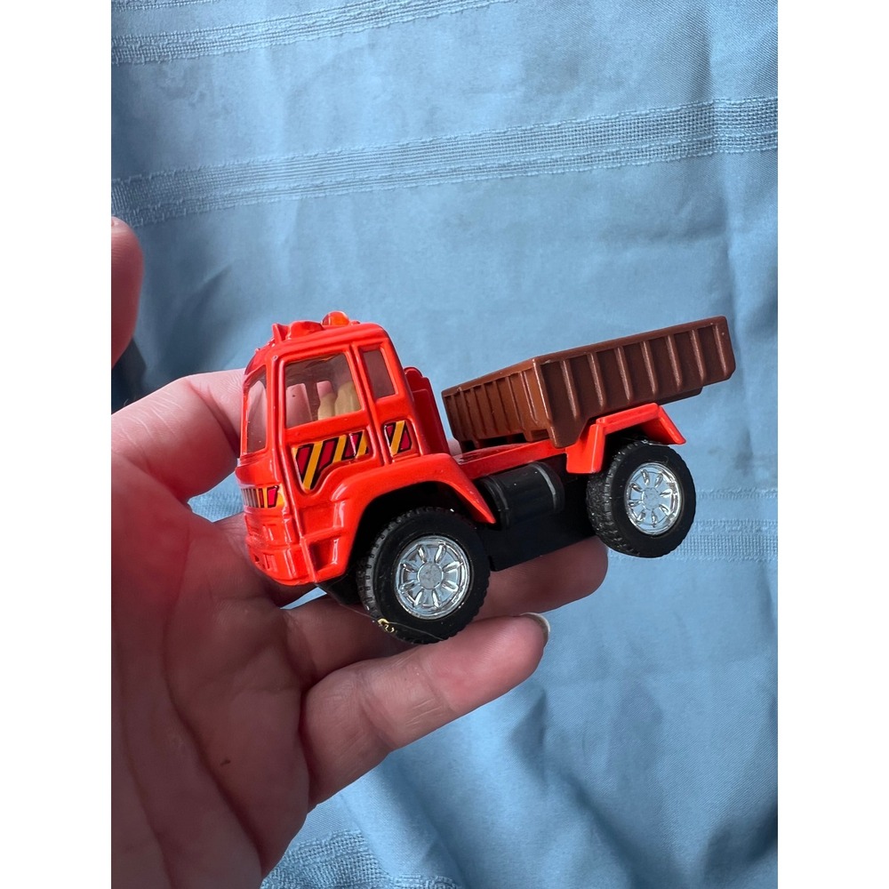 Construction Kids KinToy Dump Truck Small Red Brown